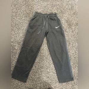 Nike Kids Dark Gray Sweat Joggers with White Swoosh